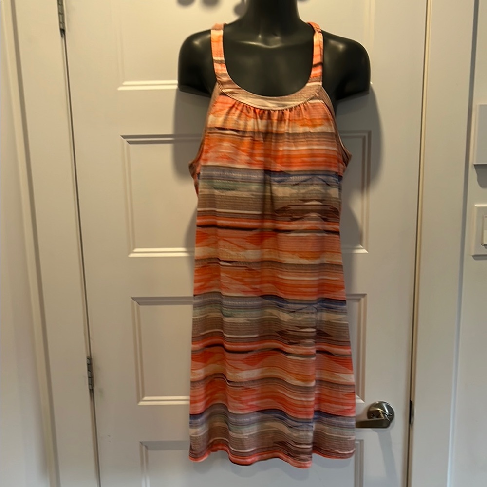 Prana Orange Red Halter Sundress Mini